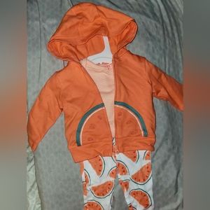 3 PC Carter Outfit with Zip up Hoodie. Size 3 Months. NWT